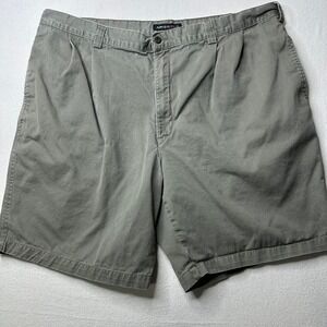 Perry Ellis America Mens Shorts Size 42 Gray Pleated Cotton Casual‎